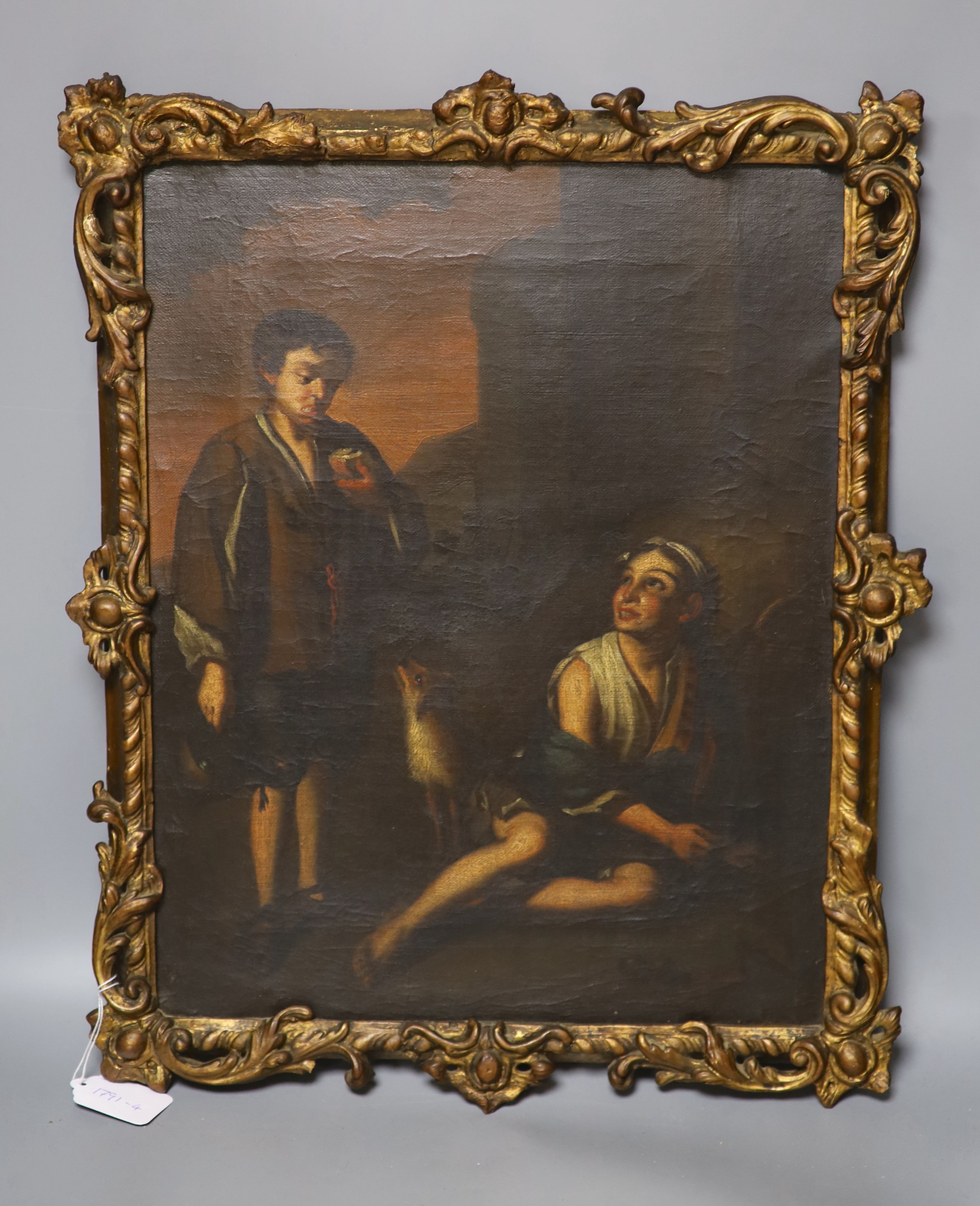 After Bartolome Esteban Murillo (1617-1682), oil on canvas, Invitation to a game of Argolla, 46 x 37cm.